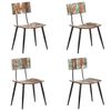 vidaXL Chaises &agrave; manger lot de 4 bois de r&eacute;cup&eacute;ration solide