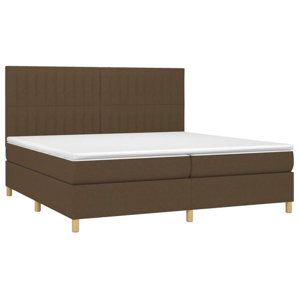 vidaXL Sommier &agrave; lattes de lit avec matelas Marron fonc&eacute; 200x200 cm