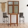 vidaXL Ensemble de bar de jardin avec coussins 3 pcs Gris