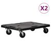 vidaXL Chariots de Transport 2 pcs Noir 58x38x12 cm Polypropyl&egrave;ne