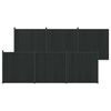 vidaXL Panneau de cl&ocirc;ture 6 pc 1055 x 186,5 cm WPC et Aluminium Noir