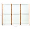 vidaXL Cloison de séparation 3 panneaux Blanc crème 210x170 cm