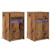 vidaXL Armoire de chevet LED 2 pc Bois ancien 38 x 34 x 61 cm