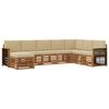 vidaXL Ensemble de canap&eacute;s d'ext&eacute;rieur avec coussin 6 pcs Naturel