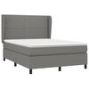 vidaXL Sommier &agrave; lattes de lit avec matelas Gris fonc&eacute; 140x200cm Tissu