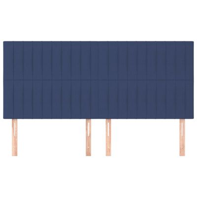 vidaXL Têtes de lit 4 pcs Bleu 80x5x78/88 cm Tissu