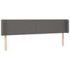 vidaXL T&ecirc;te de lit avec oreilles Gris 183x16x78/88 cm Similicuir