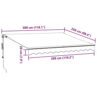 vidaXL Auvent rétractable automatique marron 300x250 cm