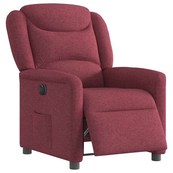 vidaXL Fauteuil inclinable &eacute;lectrique Rouge bordeaux Tissu