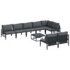 vidaXL Ensemble de canap&eacute; de jardin avec coussin 9 pcs Noir Acier