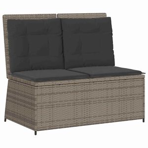 vidaXL Banc de jardin avec coussin Gris Poly rotin