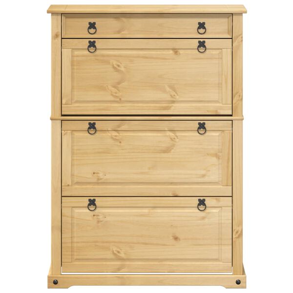 vidaXL Armoire &agrave; chaussures Corona 99x32x138 cm bois de pin massif