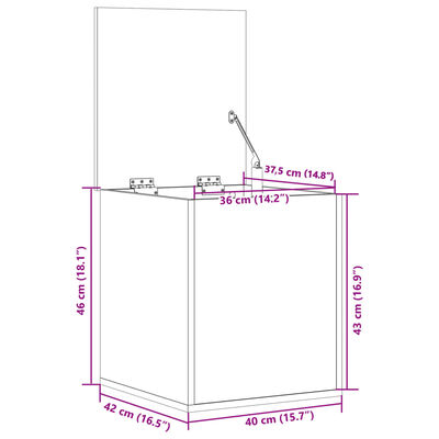 vidaXL Boîte de rangement gris béton 40x42x46 cm bois d'ingénierie