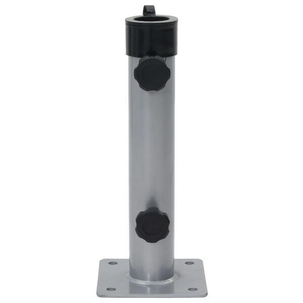 vidaXL Base de parasol pour m&acirc;t &Oslash;38/48 mm argent&eacute; acier