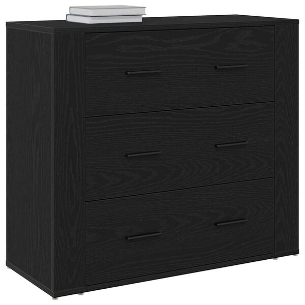 vidaXL Buffet avec tiroir Chêne noir 80 x 33 x 70 cm Bois d'ingénierie
