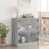 vidaXL Armoire lat&eacute;rale avec portes en verre sonoma gris 68x37x75,5 cm