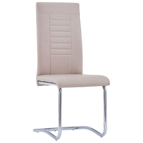 vidaXL Chaises &agrave; manger cantilever lot de 4 cappuccino similicuir