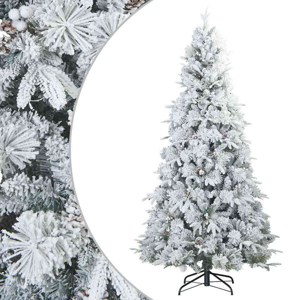 vidaXL Sapin de Noël artificiel à branches pliantes, duveteux de neige