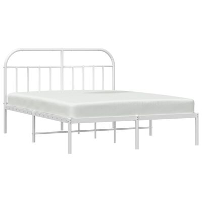 vidaXL Cadre de lit métal sans matelas et tête de lit blanc 183x213 cm