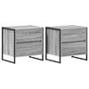 vidaXL Table de chevet 2 pc Gris Sonoma 50 x 39,5 x 50 cm