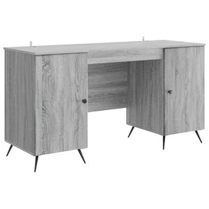 vidaXL Bureau Sonoma gris 142,5 x 50 x 75 cm Bois d'ing&eacute;nierie