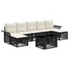 vidaXL Ensemble de canap&eacute; de jardin 8 pc Noir et blanc cr&egrave;me polyrotin