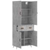vidaXL Buffet haut Gris b&eacute;ton 69,5x34x180 cm Bois d'ing&eacute;nierie