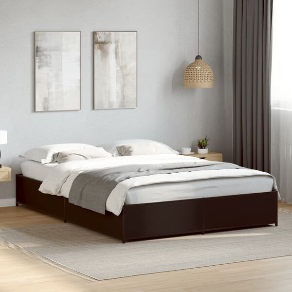 vidaXL Cadre de lit sans matelas noir 140x190 cm