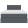 vidaXL Lit de Rangement avec matelas Gris fonc&eacute; 120 x 200 cm Velours