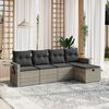 vidaXL Salon de jardin 5 pcs avec coussins gris clair r&eacute;sine tress&eacute;e