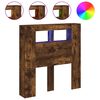 vidaXL T&ecirc;te de lit &agrave; LED ch&ecirc;ne fum&eacute; 100x18,5x103,5cm bois d'ing&eacute;nierie