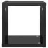 vidaXL &Eacute;tag&egrave;res cube murales 6 pcs noir brillant 22x15x22 cm