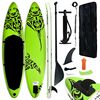 vidaXL Ensemble de planche SUP gonflable 320x76x15 cm Vert