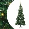 vidaXL Arbre de No&euml;l artificiel d'angle Vert 180 cm PVC et m&eacute;tal