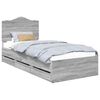 vidaXL Cadre de lit Gris Sonoma 100 x 200 cm Bois Ing&eacute;nierie