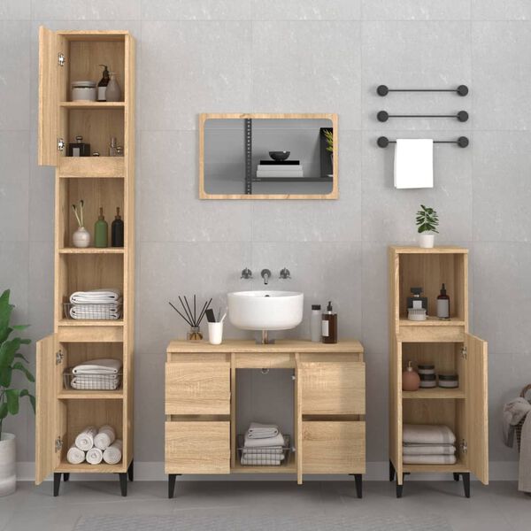 vidaXL Meuble d'&eacute;vier ch&ecirc;ne sonoma 80x33x60 cm bois d'ing&eacute;nierie