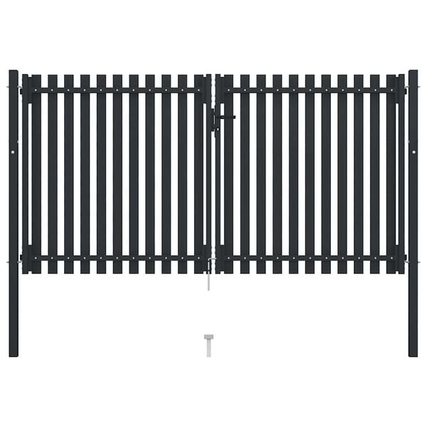 vidaXL Portail double en acier 300 x 175 cm anthracite