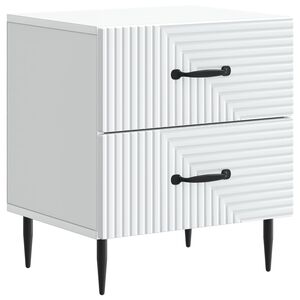 vidaXL Cabinet de chevet Blanc 43 x 34,5 x 47,5 cm Bois d'ing&eacute;nierie