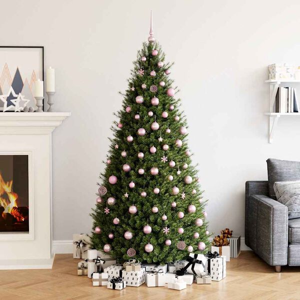 vidaXL Ensemble de boules de Noël 111 pièces rose polystyrène