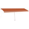 vidaXL Auvent manuel r&eacute;tractable sur pied 600x350 cm Orange/marron