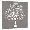 vidaXL D&eacute;coration murale jardin 55x55 cm acier corten design d'arbre