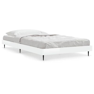 vidaXL Cadre de lit sans matelas blanc brillant 100x200 cm