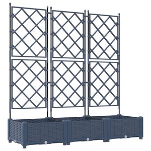vidaXL Cache-pot de jardin 3 pcs Gris 120 x 40 x 125,5 cm Plastique