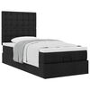 vidaXL Cadre de lit ottoman avec matelas noir 80x200 cm tissu
