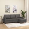 vidaXL Canap&eacute; &agrave; 3 places avec repose-pieds Gris 180 cm Similicuir