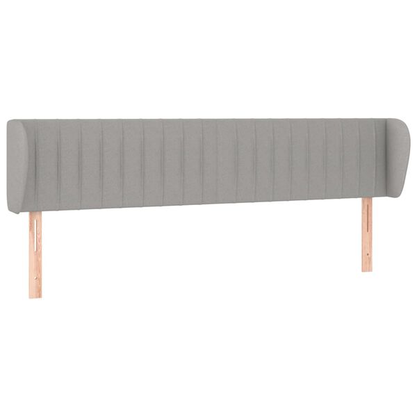 vidaXL T&ecirc;te de lit avec oreilles Gris clair 183x23x78/88 cm Tissu