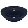 vidaXL Lavabo ovale &agrave; trop-plein Bleu fonc&eacute; mat 58,5x39 cm C&eacute;ramique