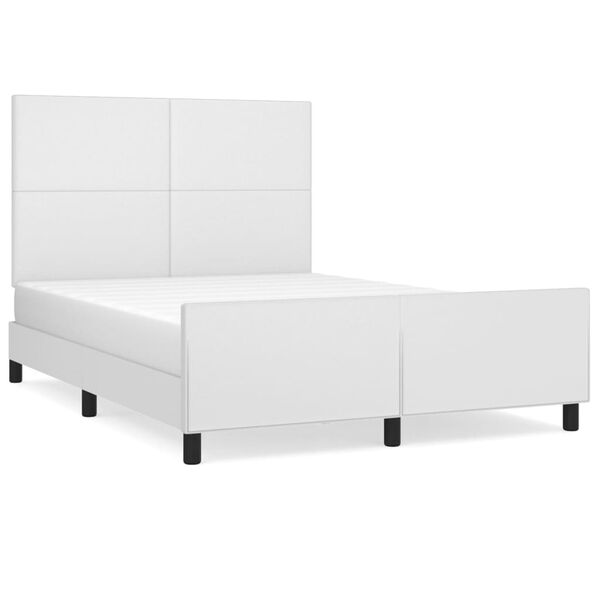 vidaXL Cadre de lit sans matelas blanc 140x190 cm similicuir