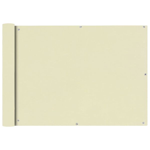 vidaXL Écran de balcon en tissu Oxford 75x600 cm Crème
