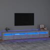 vidaXL Meuble TV avec lumi&egrave;res LED Gris b&eacute;ton 270x35x40 cm